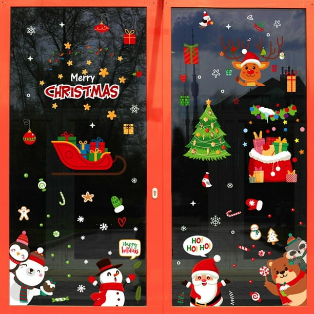 1/2Pcs Christmas Snowflakes Wall Decal Window Art Sticker Xmas Home Party Decor 
